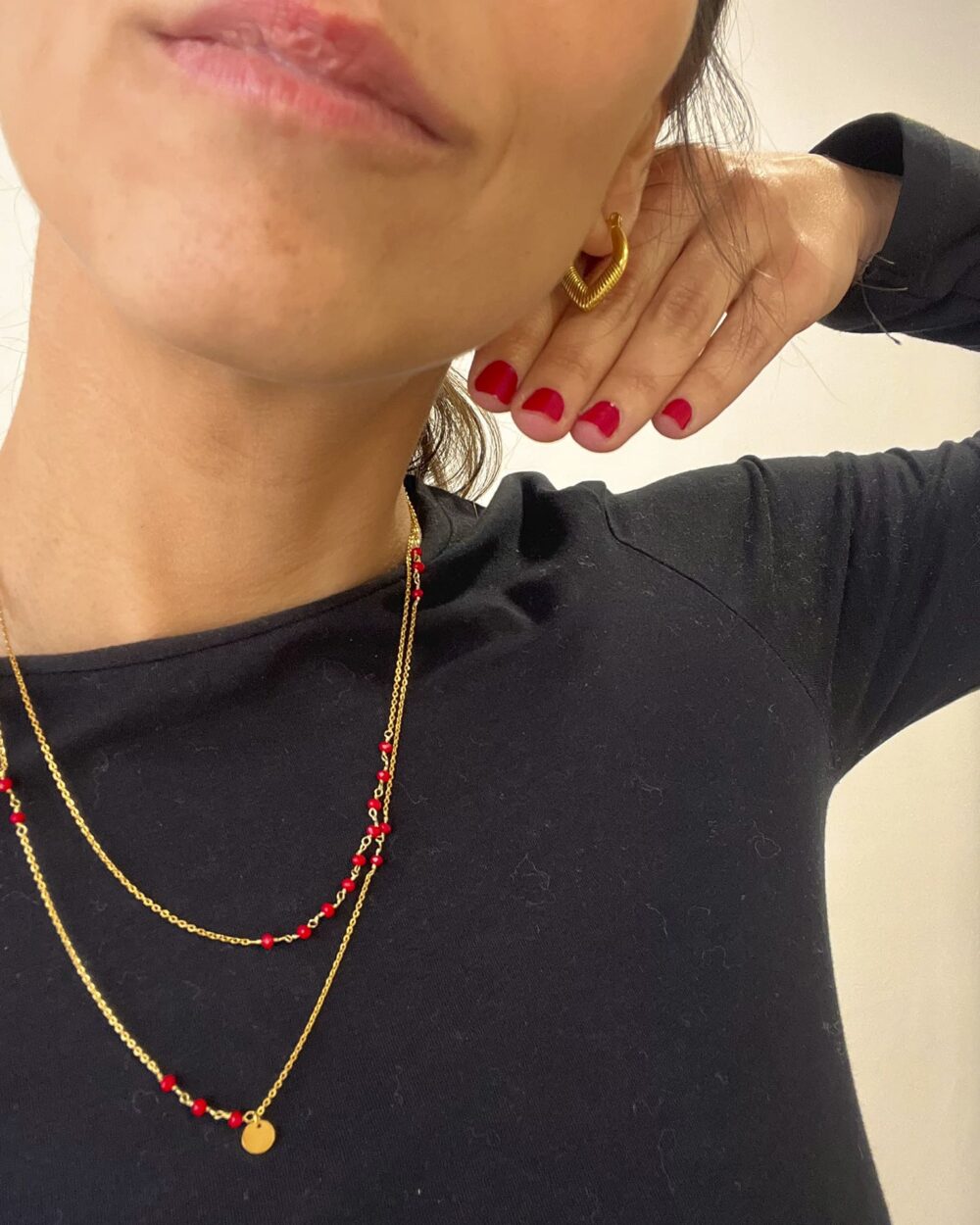 Pendientes aros en forma de gota - Imagen 2