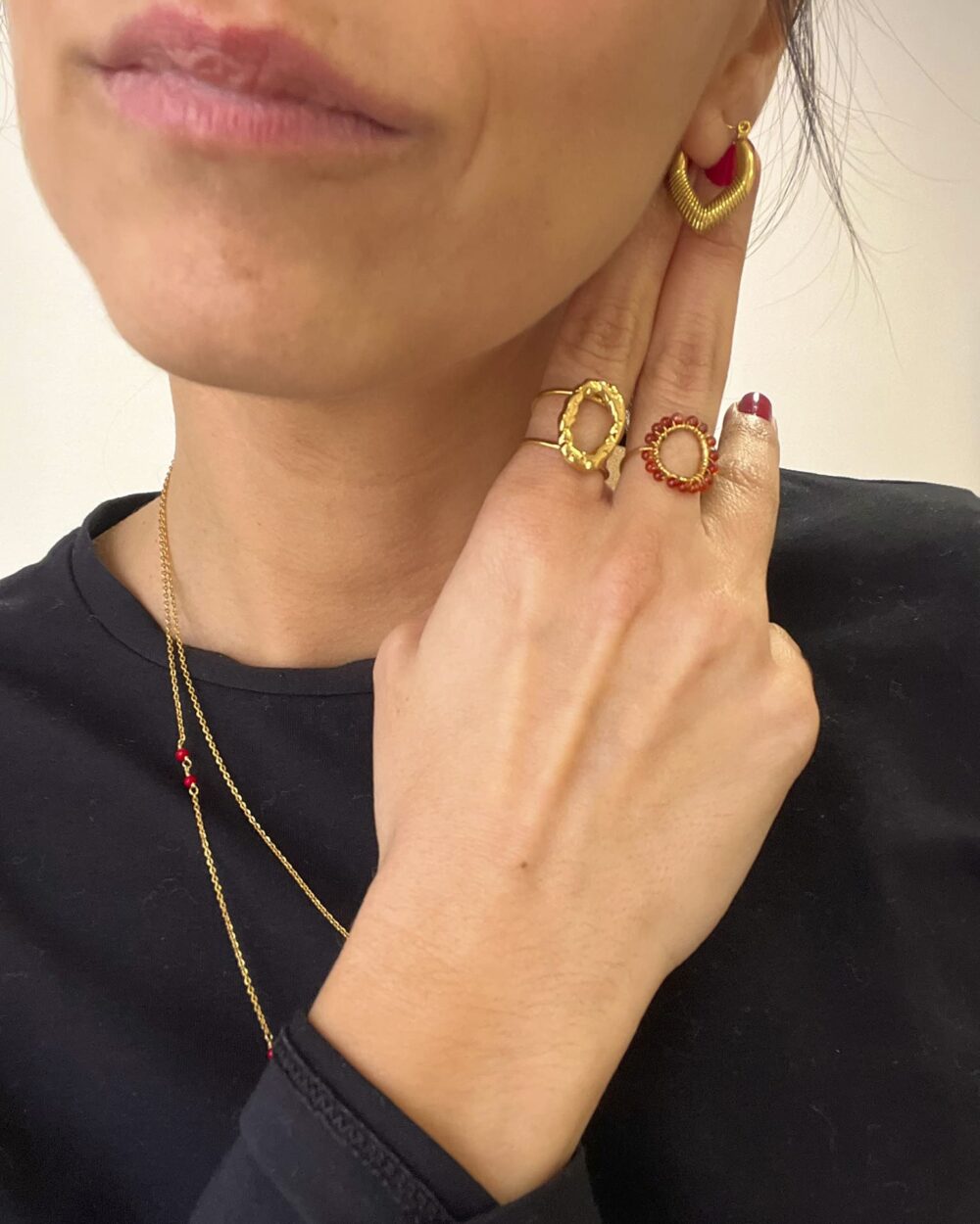 Pendientes aros en forma de gota - Imagen 3