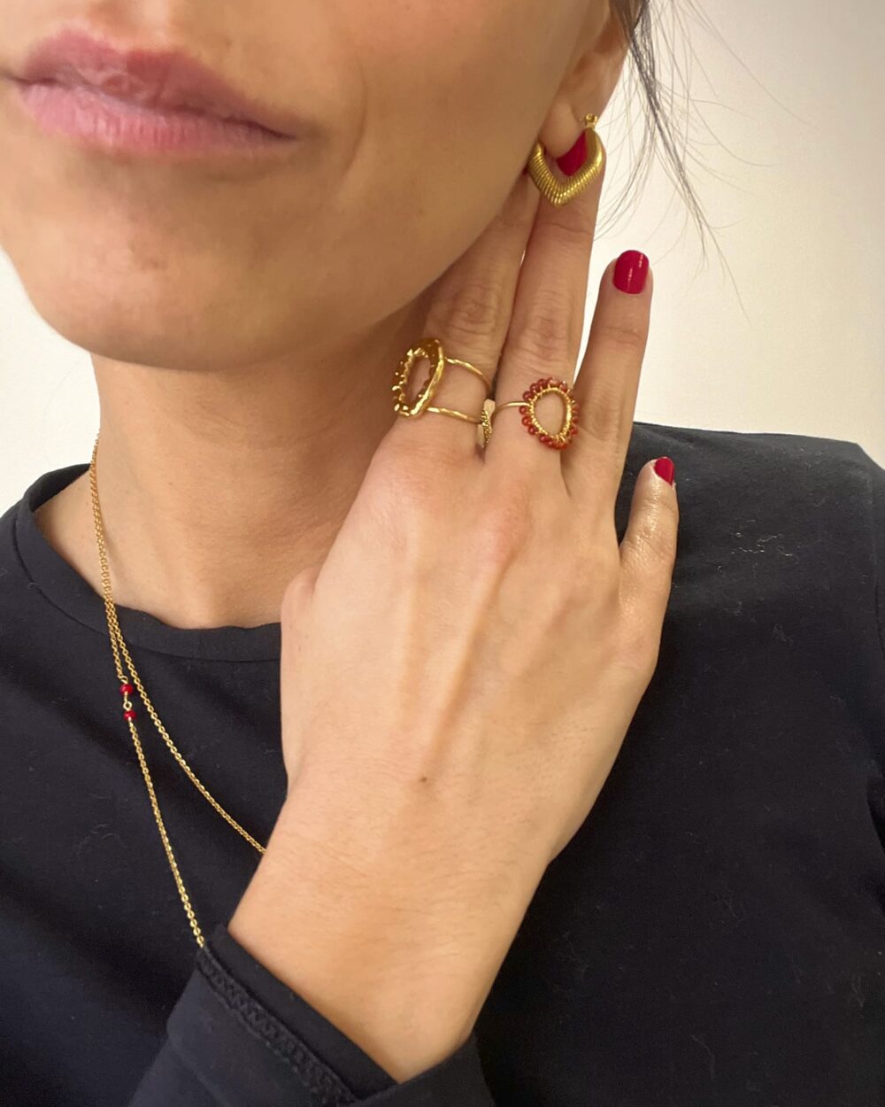 Pendientes aros en forma de gota - Imagen 4